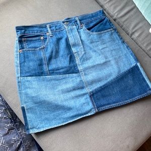 Levi Patch Denim Skirt